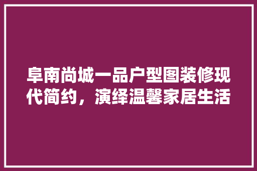 阜南尚城一品户型图装修现代简约，演绎温馨家居生活
