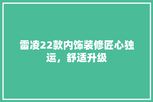 雷凌22款内饰装修匠心独运，舒适升级