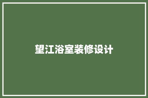 望江浴室装修设计