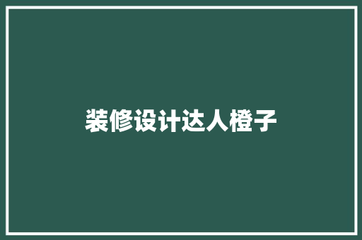 装修设计达人橙子