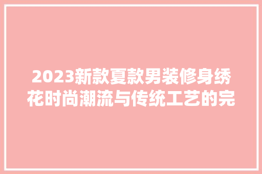 2023新款夏款男装修身绣花时尚潮流与传统工艺的完美融合