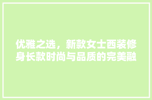 优雅之选，新款女士西装修身长款时尚与品质的完美融合