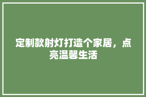 定制款射灯打造个家居，点亮温馨生活