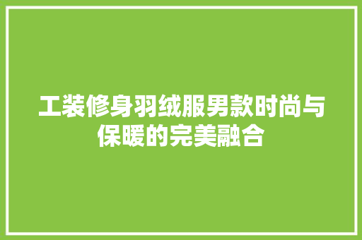 工装修身羽绒服男款时尚与保暖的完美融合