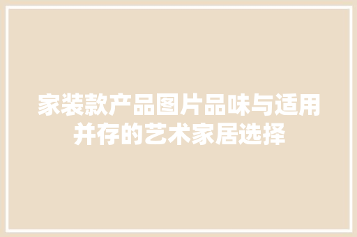 家装款产品图片品味与适用并存的艺术家居选择