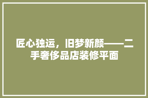 匠心独运，旧梦新颜——二手奢侈品店装修平面  第1张
