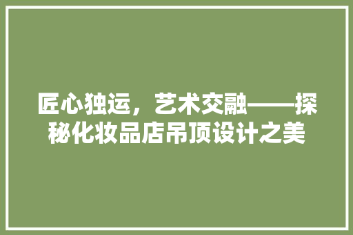 匠心独运，艺术交融——探秘化妆品店吊顶设计之美