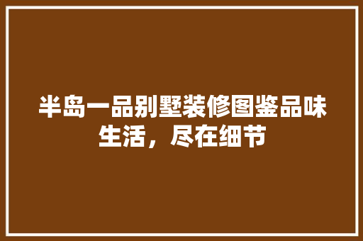 半岛一品别墅装修图鉴品味生活，尽在细节