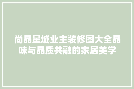 尚品星城业主装修图大全品味与品质共融的家居美学