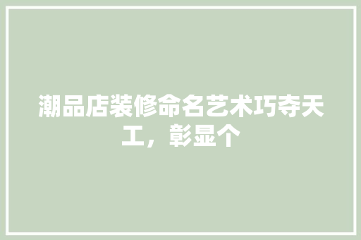 潮品店装修命名艺术巧夺天工，彰显个