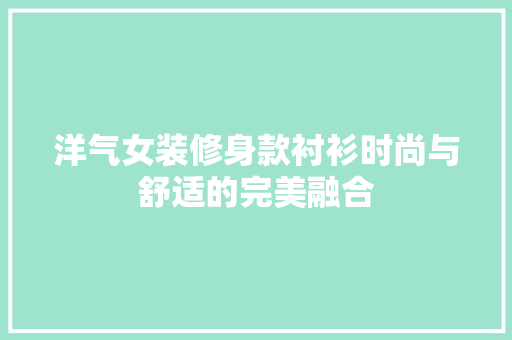 洋气女装修身款衬衫时尚与舒适的完美融合