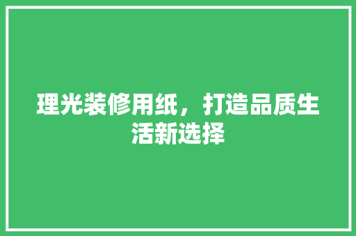 理光装修用纸，打造品质生活新选择