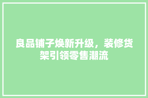 良品铺子焕新升级，装修货架引领零售潮流