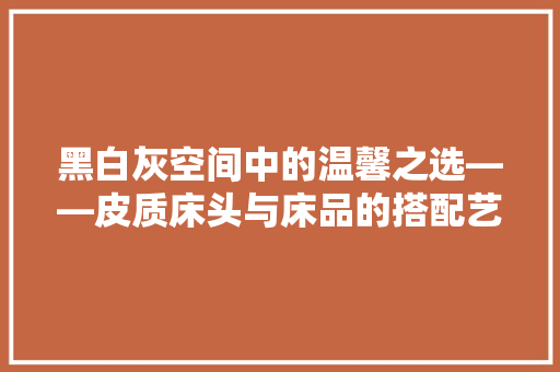 黑白灰空间中的温馨之选——皮质床头与床品的搭配艺术