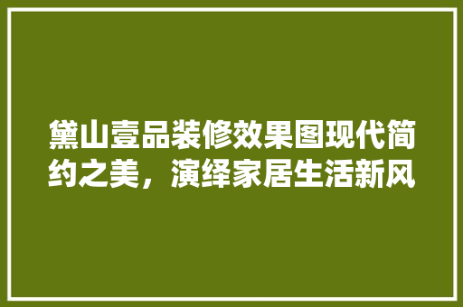 黛山壹品装修效果图现代简约之美，演绎家居生活新风尚