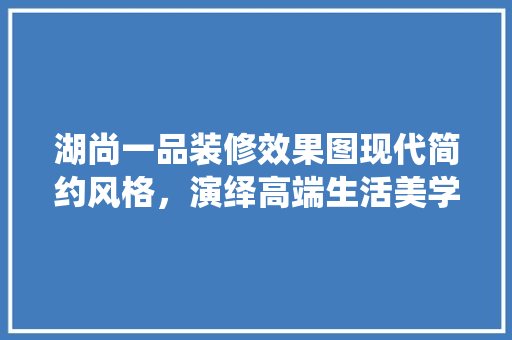 湖尚一品装修效果图现代简约风格，演绎高端生活美学  第1张