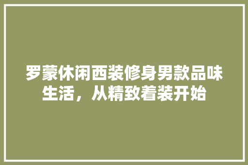 罗蒙休闲西装修身男款品味生活，从精致着装开始