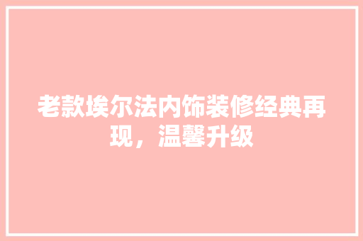 老款埃尔法内饰装修经典再现，温馨升级