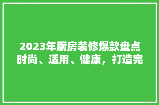 2023年厨房装修爆款盘点时尚、适用、健康，打造完美家居空间