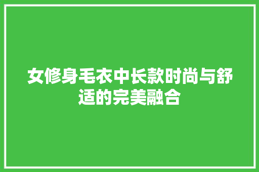 女修身毛衣中长款时尚与舒适的完美融合