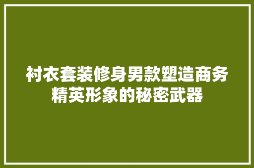 衬衣套装修身男款塑造商务精英形象的秘密武器