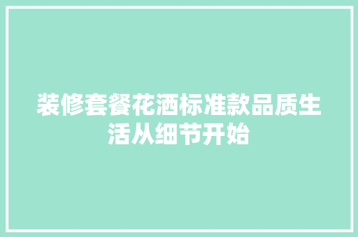装修套餐花洒标准款品质生活从细节开始