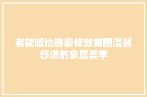 老款暖地砖装修效果图温馨舒适的家居美学