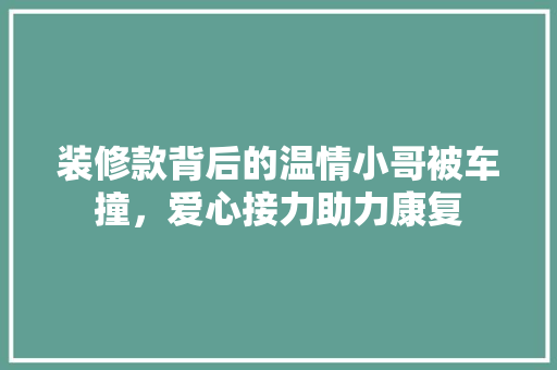 装修款背后的温情小哥被车撞，爱心接力助力康复