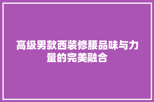 高级男款西装修腰品味与力量的完美融合