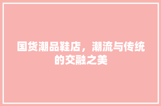 国货潮品鞋店，潮流与传统的交融之美