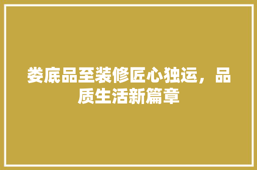 娄底品至装修匠心独运，品质生活新篇章