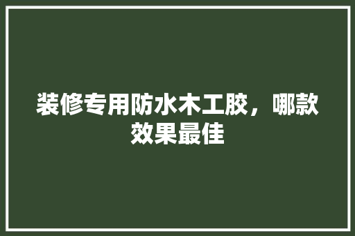 装修专用防水木工胶，哪款效果最佳
