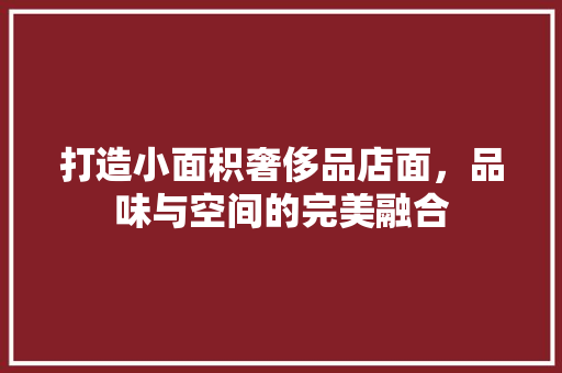 打造小面积奢侈品店面，品味与空间的完美融合  第1张