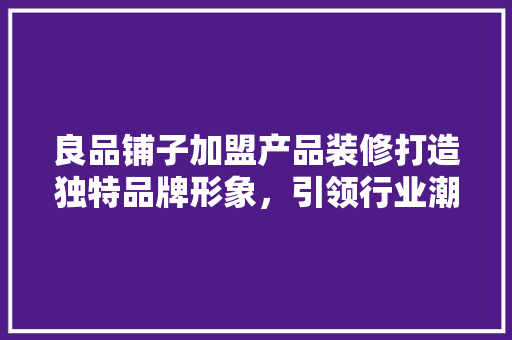 良品铺子加盟产品装修打造独特品牌形象，引领行业潮流