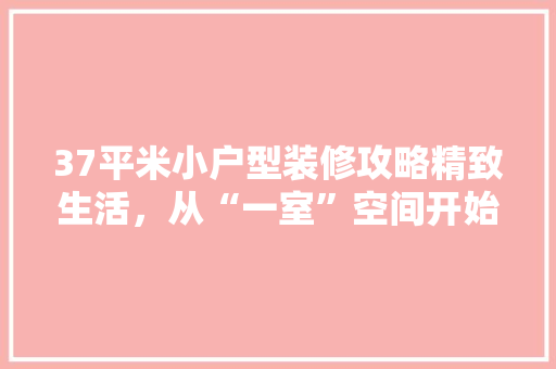 37平米小户型装修攻略精致生活，从“一室”空间开始