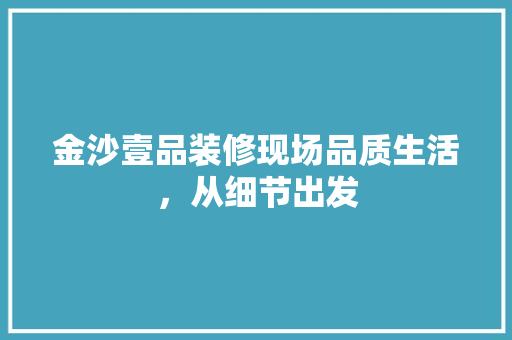 金沙壹品装修现场品质生活，从细节出发