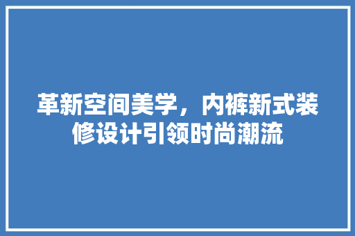 革新空间美学，内裤新式装修设计引领时尚潮流
