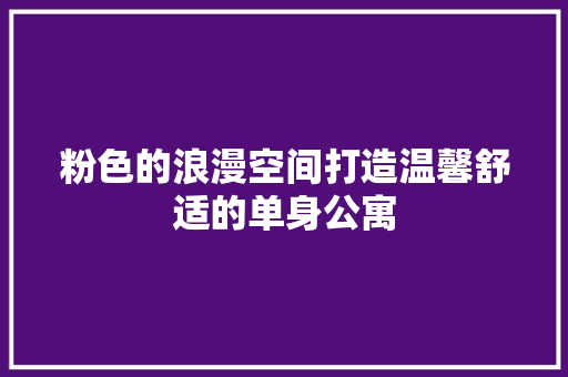 粉色的浪漫空间打造温馨舒适的单身公寓