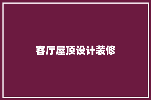 客厅屋顶设计装修