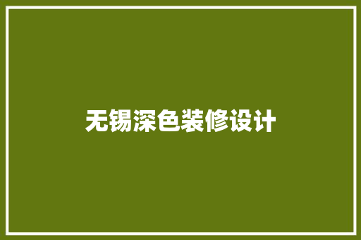 无锡深色装修设计